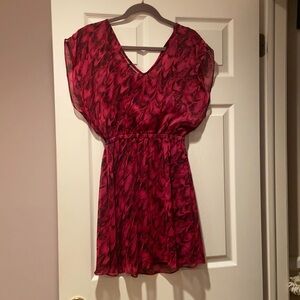 Express Pink and Burgundy Dress